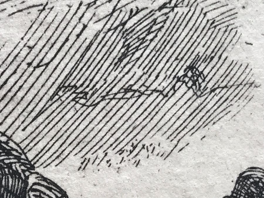 RARE Original Rembrandt Van Rijn Etching Titled 'Self Portrait In A Flat Cap And Embroidered Dress' Pressed In 1922 By Alex Eckener 2.5' X 3.5' Item Appraised At $7,732 Has A Reserve Price - See Description For More Info [Photo 15]