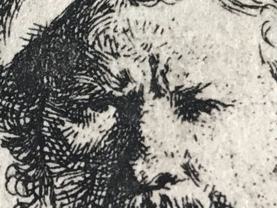 RARE Original Rembrandt Van Rijn Etching Titled 'Self Portrait In A Flat Cap And Embroidered Dress' Pressed In 1922 By Alex Eckener 2.5' X 3.5' Item Appraised At $7,732 Has A Reserve Price - See Description For More Info [Photo 21]