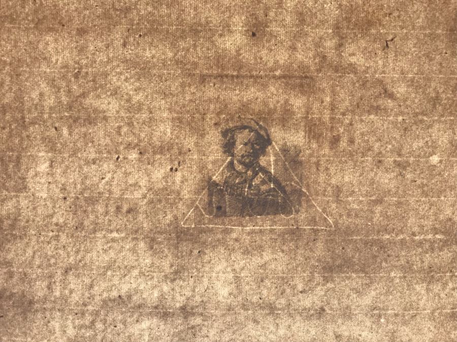 RARE Original Rembrandt Van Rijn Etching Titled 'Self Portrait In A Flat Cap And Embroidered Dress' Pressed In 1922 By Alex Eckener 2.5' X 3.5' Item Appraised At $7,732 Has A Reserve Price - See Description For More Info [Photo 39]