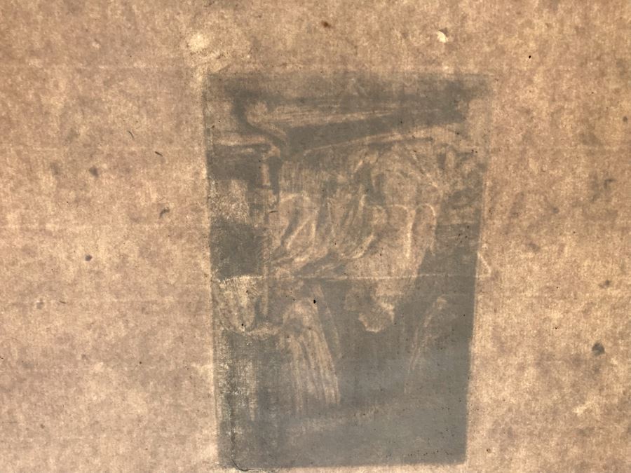 RARE Original Rembrandt Van Rijn Etching Titled 'David In Prayer' Pressed In 1922 By Alex Eckener 4' X 5.5' Item Appraised At $3,900 Has A Reserve Price - See Description For More Info [Photo 32]