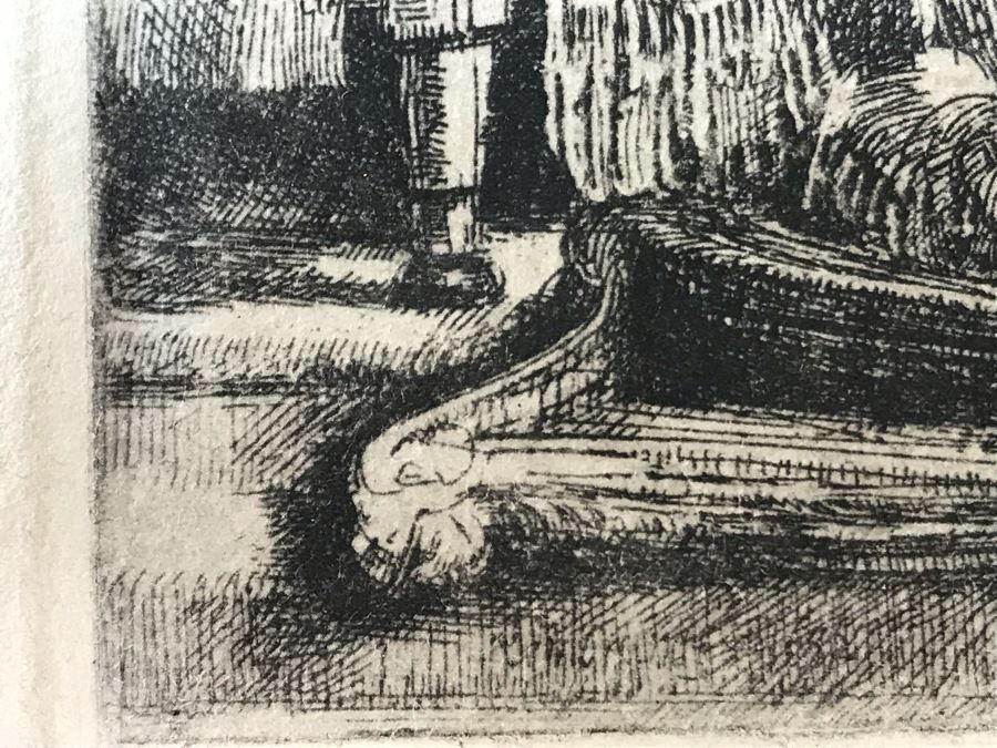RARE Original Rembrandt Van Rijn Etching Titled 'David In Prayer' Pressed In 1922 By Alex Eckener 4' X 5.5' Item Appraised At $3,900 Has A Reserve Price - See Description For More Info [Photo 13]