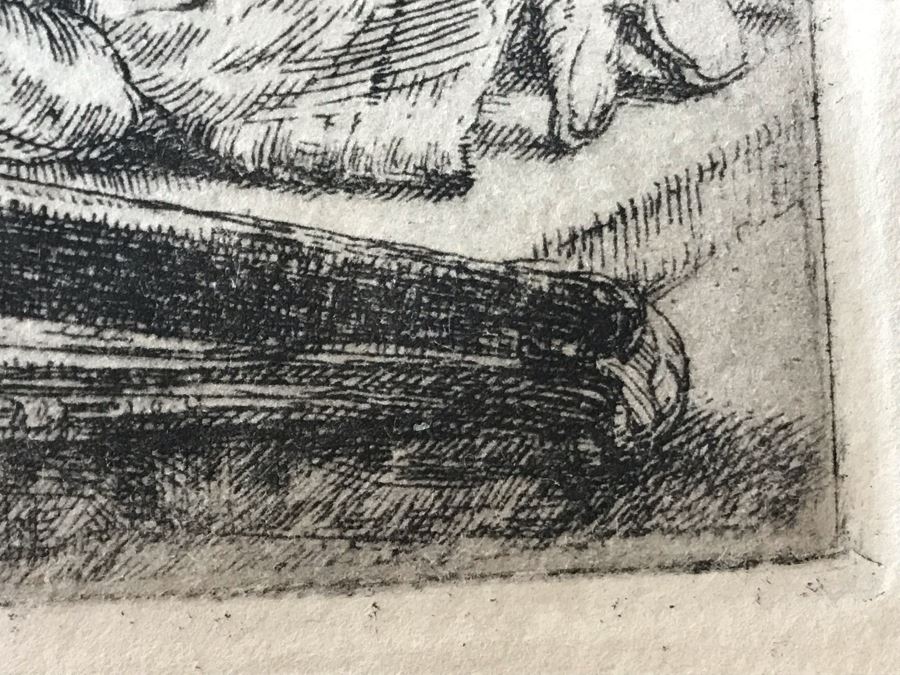 RARE Original Rembrandt Van Rijn Etching Titled 'David In Prayer' Pressed In 1922 By Alex Eckener 4' X 5.5' Item Appraised At $3,900 Has A Reserve Price - See Description For More Info [Photo 14]