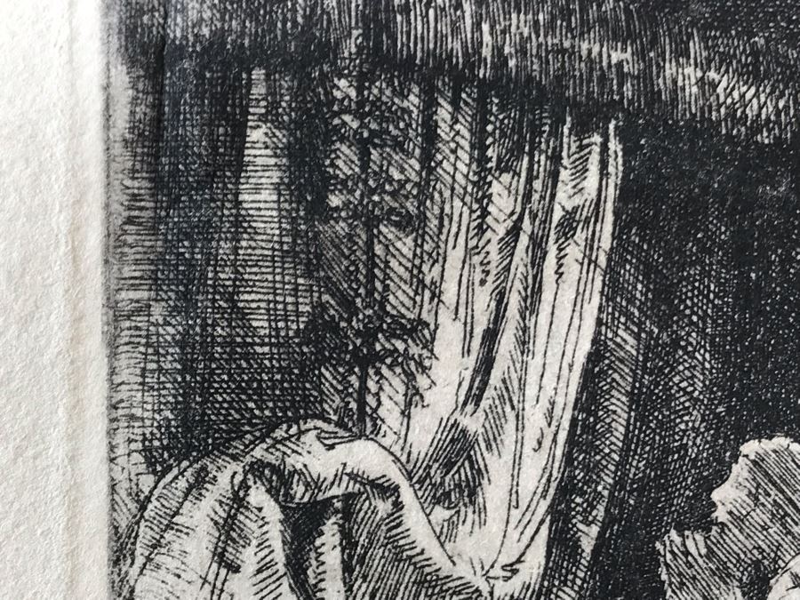 RARE Original Rembrandt Van Rijn Etching Titled 'David In Prayer' Pressed In 1922 By Alex Eckener 4' X 5.5' Item Appraised At $3,900 Has A Reserve Price - See Description For More Info [Photo 19]