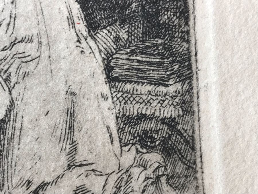 RARE Original Rembrandt Van Rijn Etching Titled 'David In Prayer' Pressed In 1922 By Alex Eckener 4' X 5.5' Item Appraised At $3,900 Has A Reserve Price - See Description For More Info [Photo 15]