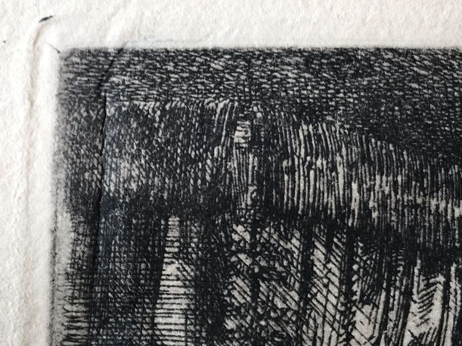 RARE Original Rembrandt Van Rijn Etching Titled 'David In Prayer' Pressed In 1922 By Alex Eckener 4' X 5.5' Item Appraised At $3,900 Has A Reserve Price - See Description For More Info [Photo 11]