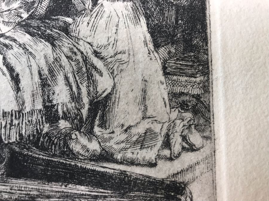 RARE Original Rembrandt Van Rijn Etching Titled 'David In Prayer' Pressed In 1922 By Alex Eckener 4' X 5.5' Item Appraised At $3,900 Has A Reserve Price - See Description For More Info [Photo 9]