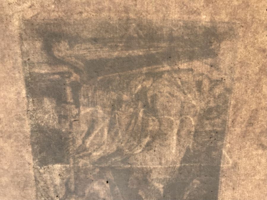 RARE Original Rembrandt Van Rijn Etching Titled 'David In Prayer' Pressed In 1922 By Alex Eckener 4' X 5.5' Item Appraised At $3,900 Has A Reserve Price - See Description For More Info [Photo 33]