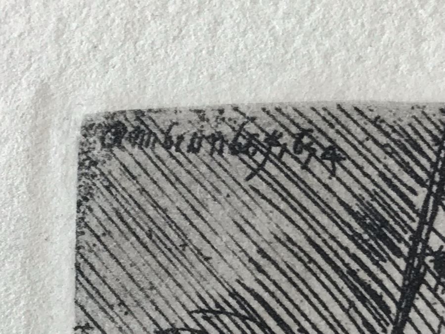 RARE Original Rembrandt Van Rijn Etching Titled 'The Circumcision In The Stable' Pressed In 1922 By Alex Eckener 5.5' X 3.75' Item Appraised At $5,400 Has A Reserve Price - See Description For More Info [Photo 12]