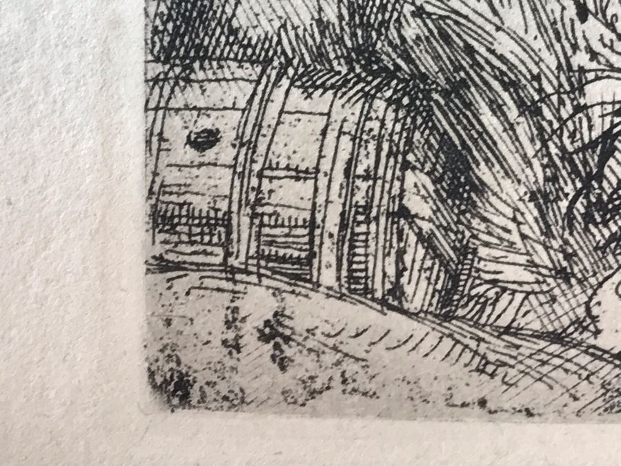 RARE Original Rembrandt Van Rijn Etching Titled 'The Circumcision In The Stable' Pressed In 1922 By Alex Eckener 5.5' X 3.75' Item Appraised At $5,400 Has A Reserve Price - See Description For More Info [Photo 22]