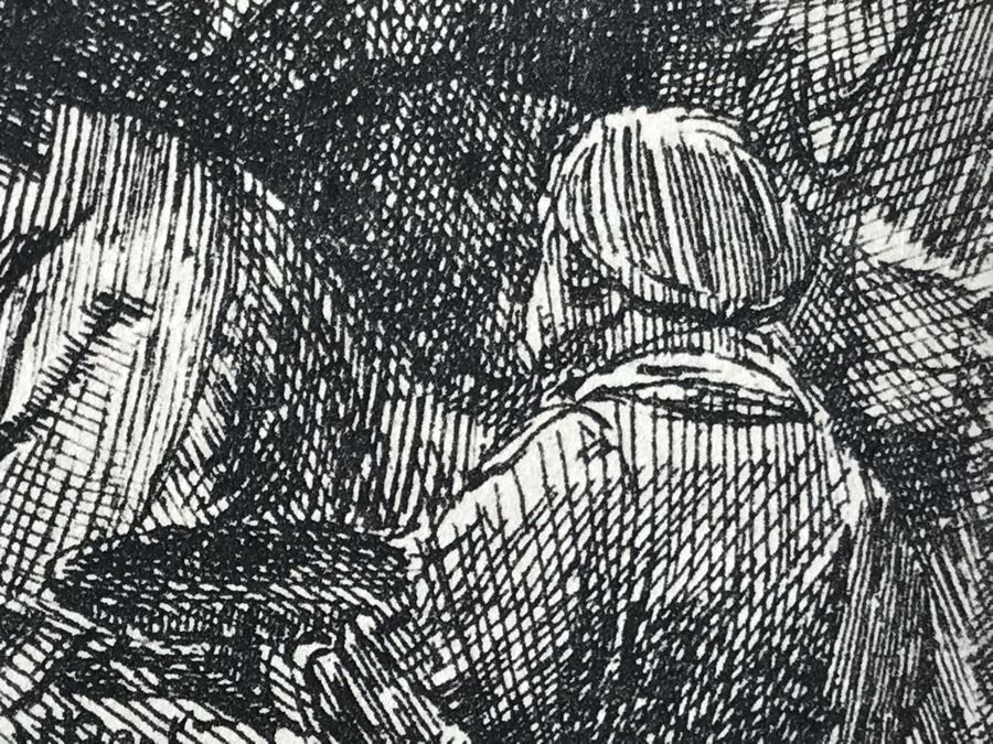 RARE Original Rembrandt Van Rijn Etching Titled 'The Circumcision In The Stable' Pressed In 1922 By Alex Eckener 5.5' X 3.75' Item Appraised At $5,400 Has A Reserve Price - See Description For More Info [Photo 17]