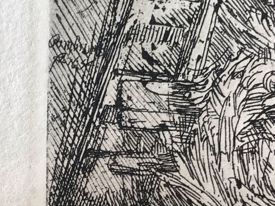 RARE Original Rembrandt Van Rijn Etching Titled 'The Circumcision In The Stable' Pressed In 1922 By Alex Eckener 5.5' X 3.75' Item Appraised At $5,400 Has A Reserve Price - See Description For More Info [Photo 23]