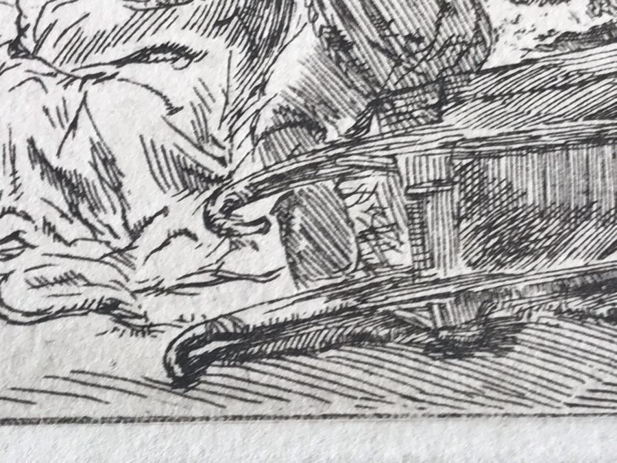 RARE Original Rembrandt Van Rijn Etching Titled 'Adoration Of The Shepherds With The Lamp' Pressed In 1922 By Alex Eckener 5' X 4' - Item Appraised At $5,400 Has A Reserve Price - See Description For More Info [Photo 23]