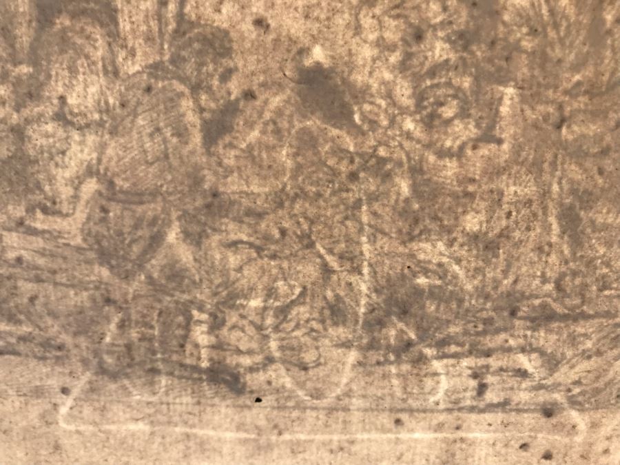 RARE Original Rembrandt Van Rijn Etching Titled 'Adoration Of The Shepherds With The Lamp' Pressed In 1922 By Alex Eckener 5' X 4' - Item Appraised At $5,400 Has A Reserve Price - See Description For More Info [Photo 41]