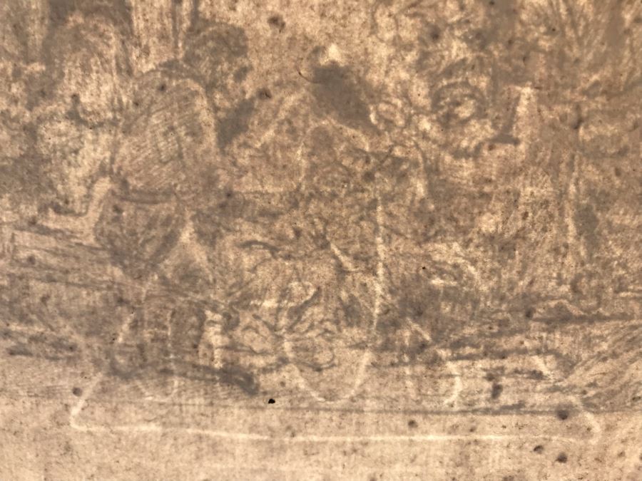 RARE Original Rembrandt Van Rijn Etching Titled 'Adoration Of The Shepherds With The Lamp' Pressed In 1922 By Alex Eckener 5' X 4' - Item Appraised At $5,400 Has A Reserve Price - See Description For More Info [Photo 42]