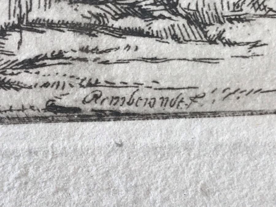 RARE Original Rembrandt Van Rijn Etching Titled 'Adoration Of The Shepherds With The Lamp' Pressed In 1922 By Alex Eckener 5' X 4' - Item Appraised At $5,400 Has A Reserve Price - See Description For More Info [Photo 14]