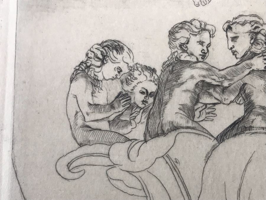 Original 1912 Pencil Hand Signed Alex Eckener Etching Bookplate For Hertha Harries-Siemens (Daughter Of Werner Von Siemens - Founder Of Siemens Corp.) 3.5' X 5' - See Description [Photo 15]