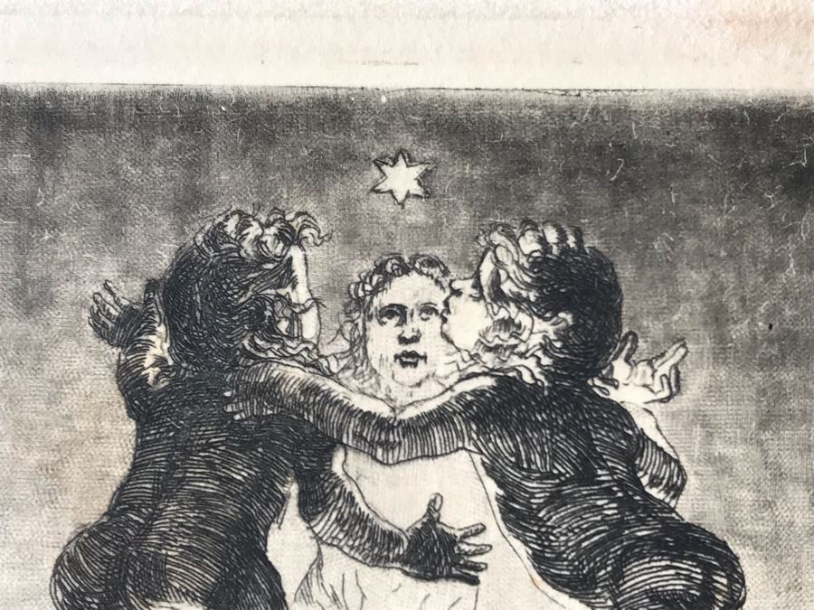 Original 1912 Pencil Hand Signed Alex Eckener Etching Bookplate For Hertha Harries-Siemens (Daughter Of Werner Von Siemens - Founder Of Siemens Corp.) 3.5' X 5' - See Description [Photo 22]