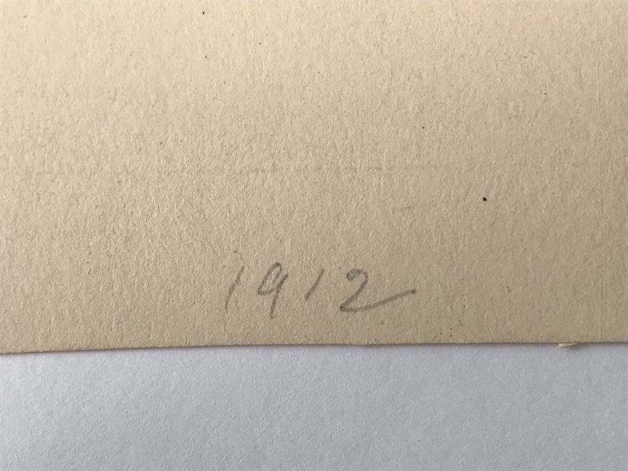 Original 1912 Pencil Hand Signed Alex Eckener Etching Bookplate For Hertha Harries-Siemens (Daughter Of Werner Von Siemens - Founder Of Siemens Corp.) 3.5' X 5' - See Description [Photo 13]