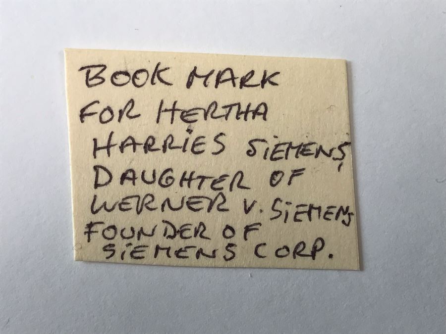 Original 1912 Pencil Hand Signed Alex Eckener Etching Bookplate For Hertha Harries-Siemens (Daughter Of Werner Von Siemens - Founder Of Siemens Corp.) 3.5' X 5' - See Description [Photo 25]