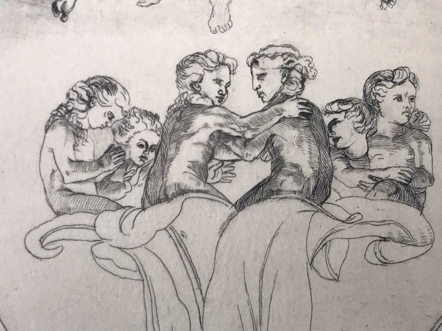 Original 1912 Pencil Hand Signed Alex Eckener Etching Bookplate For Hertha Harries-Siemens (Daughter Of Werner Von Siemens - Founder Of Siemens Corp.) 3.5' X 5' - See Description [Photo 14]