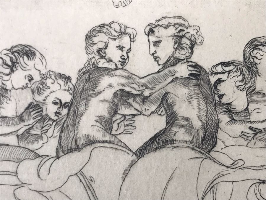 Original 1912 Pencil Hand Signed Alex Eckener Etching Bookplate For Hertha Harries-Siemens (Daughter Of Werner Von Siemens - Founder Of Siemens Corp.) 3.5' X 5' - See Description [Photo 16]