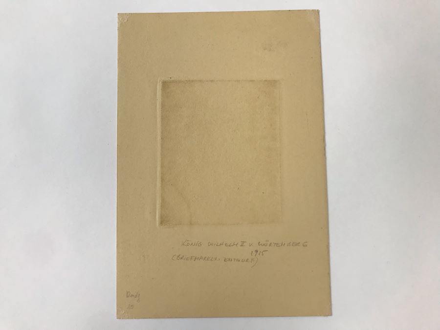 Antique 1915 Pencil Signed Original Etching Of King Wilhelm II V. Wurtemberg 1891-1918 By Alex Eckener 4' X 4.5' - See Description [Photo 16]