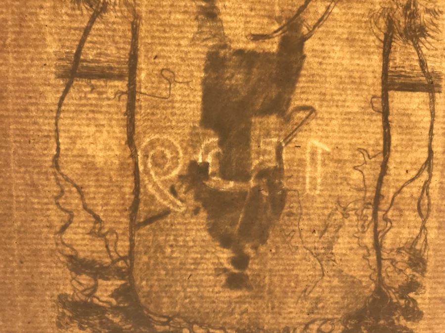 Original 1917 Pencil Hand Signed Alex Eckener Etching Bookplate Titled 'Aus der Kriegsbücherei' 'From The War Bookshop' For Jes. Brodersen 4' X 5' - See Description [Photo 28]