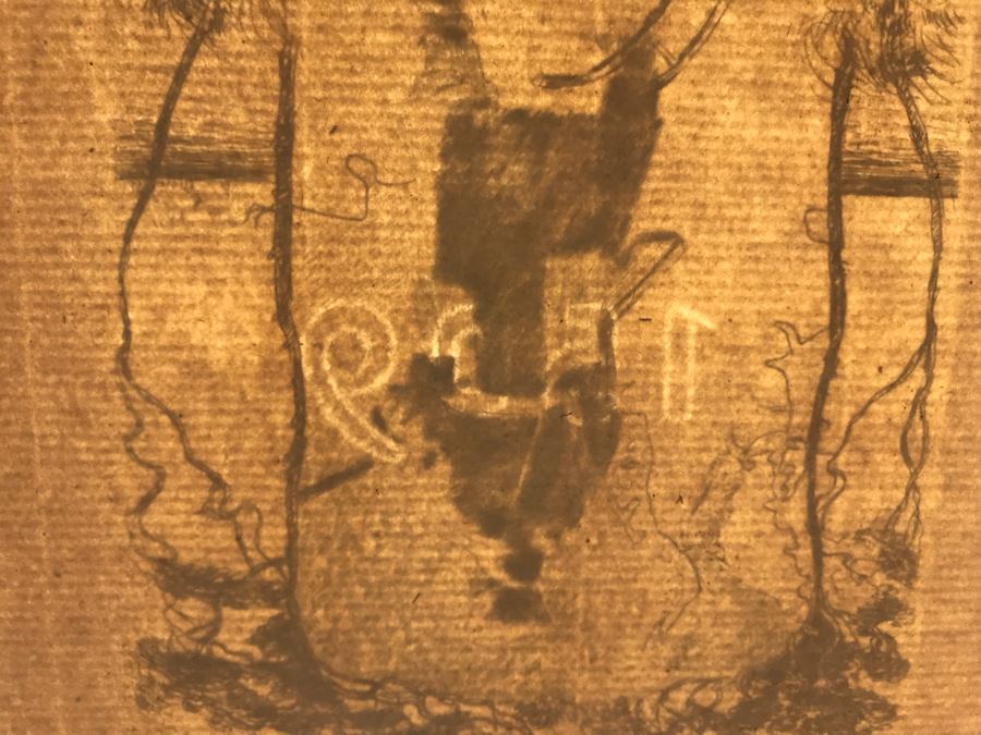 Original 1917 Pencil Hand Signed Alex Eckener Etching Bookplate Titled 'Aus der Kriegsbücherei' 'From The War Bookshop' For Jes. Brodersen 4' X 5' - See Description [Photo 29]