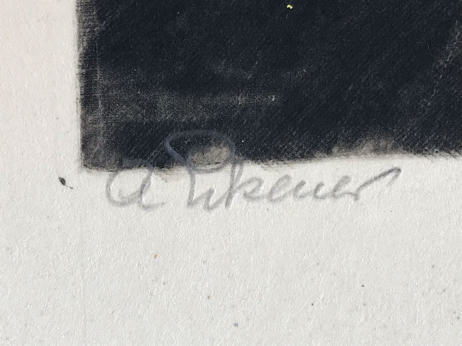 Original 1926 Pencil Hand Signed Alex Eckener Etching Titled Kopfstudie, Mann Mit Hut (Head Study, Man With Hat) 6.5' X 8' - See Description [Photo 14]