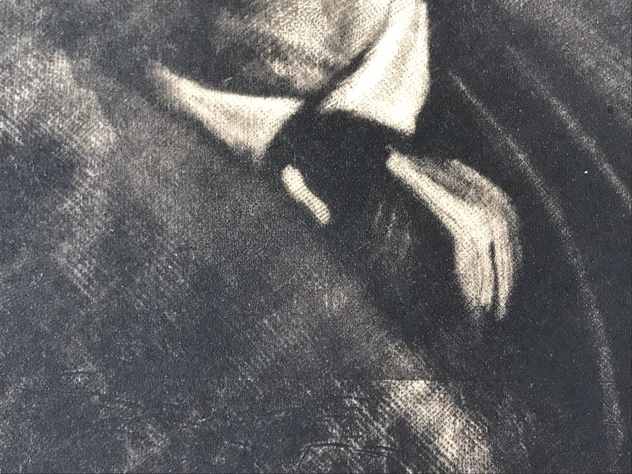 Original 1926 Pencil Hand Signed Alex Eckener Etching Titled Kopfstudie, Mann Mit Hut (Head Study, Man With Hat) 6.5' X 8' - See Description [Photo 18]