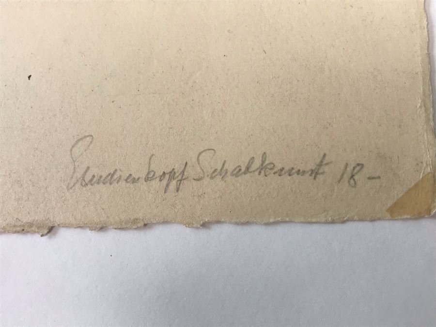 Original 1926 Pencil Hand Signed Alex Eckener Etching Titled Kopfstudie, Mann Mit Hut (Head Study, Man With Hat) 6.5' X 8' - See Description [Photo 16]