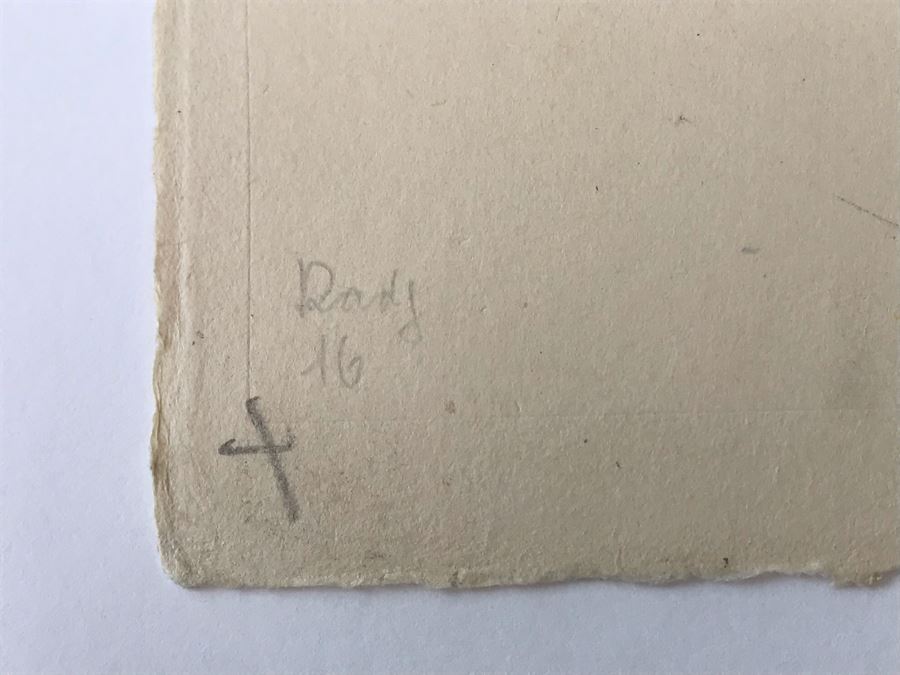 Original 1926 Pencil Hand Signed Alex Eckener Etching Titled Kopfstudie, Mann Mit Hut (Head Study, Man With Hat) 6.5' X 8' - See Description [Photo 32]