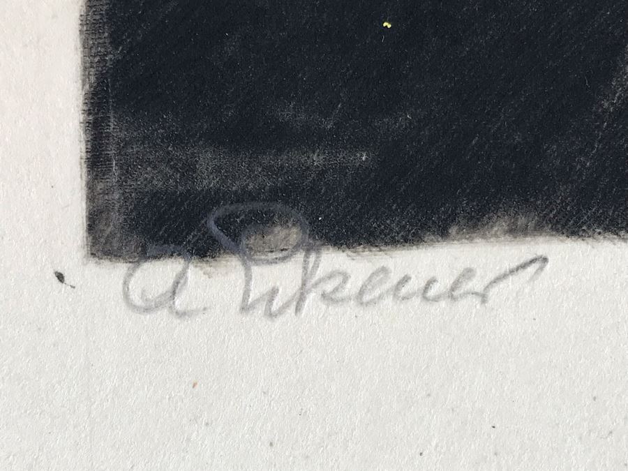 Original 1926 Pencil Hand Signed Alex Eckener Etching Titled Kopfstudie, Mann Mit Hut (Head Study, Man With Hat) 6.5' X 8' - See Description [Photo 13]