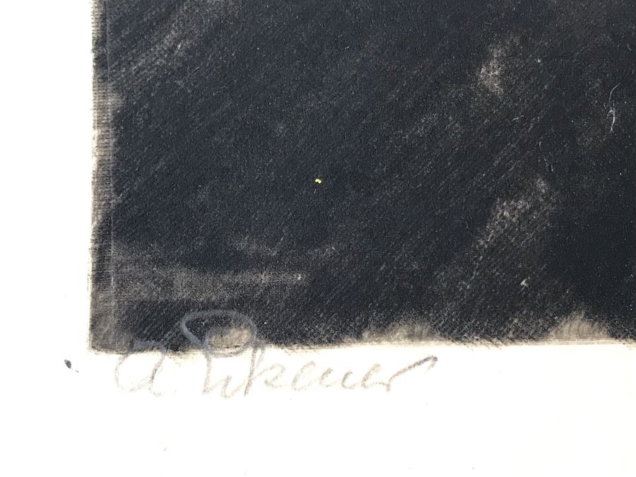 Original 1926 Pencil Hand Signed Alex Eckener Etching Titled Kopfstudie, Mann Mit Hut (Head Study, Man With Hat) 6.5' X 8' - See Description [Photo 21]