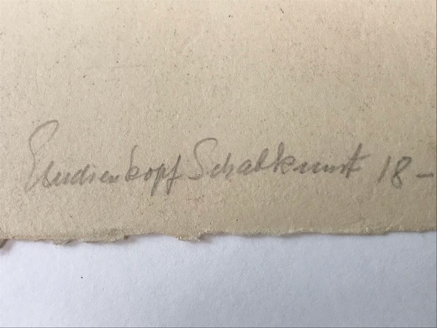 Original 1926 Pencil Hand Signed Alex Eckener Etching Titled Kopfstudie, Mann Mit Hut (Head Study, Man With Hat) 6.5' X 8' - See Description [Photo 17]