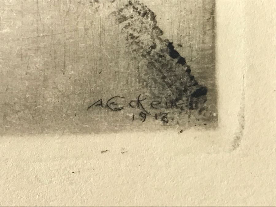 Original 1918 Alex Eckener Etching Titled 'Der Verbrecher' 'The Criminal' 7' X 5' - See Description [Photo 9]