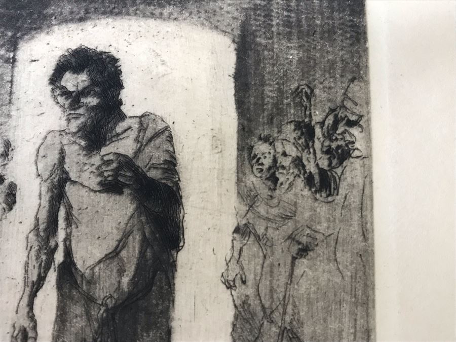 Original 1918 Alex Eckener Etching Titled 'Der Verbrecher' 'The Criminal' 7' X 5' - See Description [Photo 12]