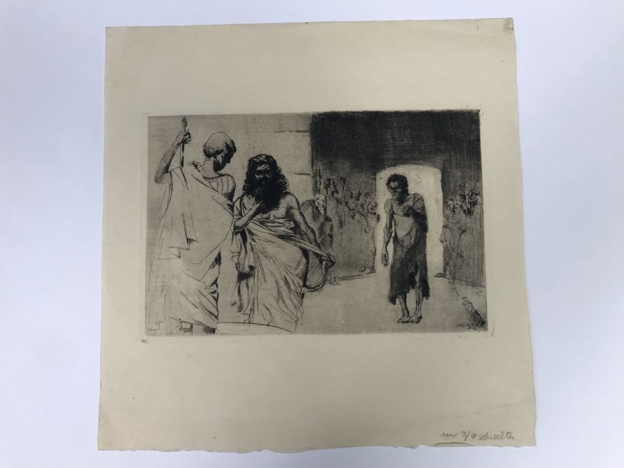 Original 1918 Alex Eckener Etching Titled 'Der Verbrecher' 'The Criminal' 7' X 5' - See Description [Photo 2]