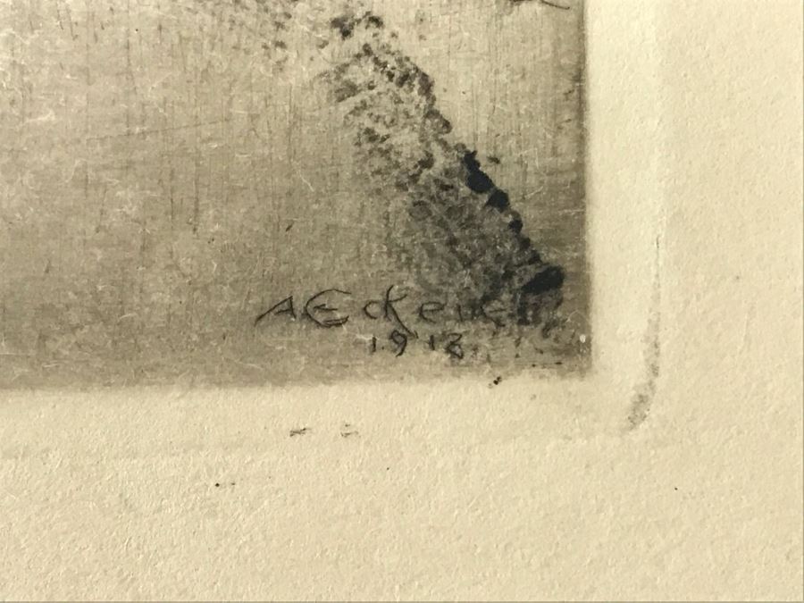 Original 1918 Alex Eckener Etching Titled 'Der Verbrecher' 'The Criminal' 7' X 5' - See Description [Photo 10]