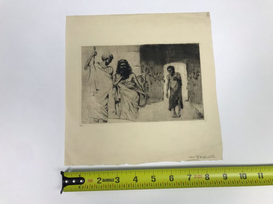 Original 1918 Alex Eckener Etching Titled 'Der Verbrecher' 'The Criminal' 7' X 5' - See Description [Photo 23]