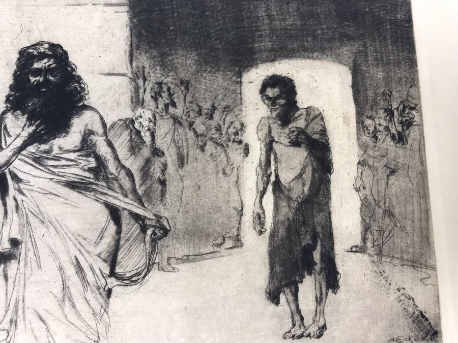 Original 1918 Alex Eckener Etching Titled 'Der Verbrecher' 'The Criminal' 7' X 5' - See Description [Photo 5]