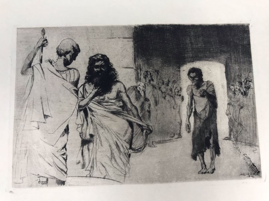 Original 1918 Alex Eckener Etching Titled 'Der Verbrecher' 'The Criminal' 7' X 5' - See Description [Photo 4]