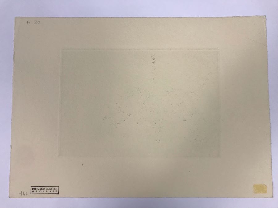 Original Alex Eckener Etching Titled 'Weidende Kühe' 'Grazing Cows' 9' X 6' - See Description [Photo 20]