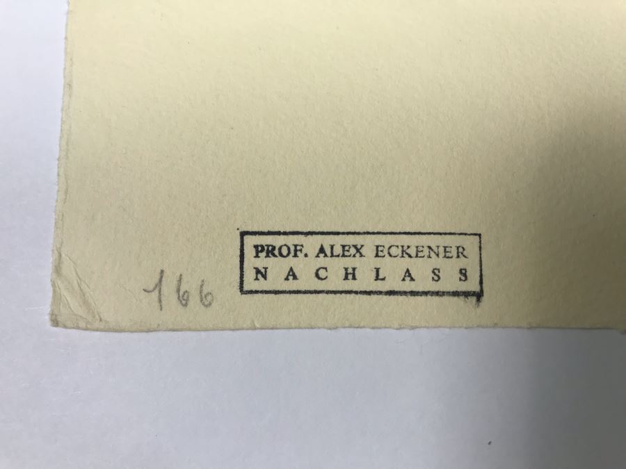 Original Alex Eckener Etching Titled 'Weidende Kühe' 'Grazing Cows' 9' X 6' - See Description [Photo 21]