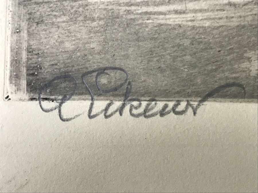 Original 1931 Pencil Hand Signed Alex Eckener Etching Titled 'Ausritt' 'Ride' Riding Horses 10' X 7.5' - See Description [Photo 13]