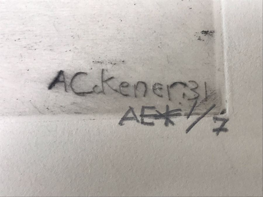 Original 1931 Pencil Hand Signed Alex Eckener Etching Titled 'Ausritt' 'Ride' Riding Horses 10' X 7.5' - See Description [Photo 12]