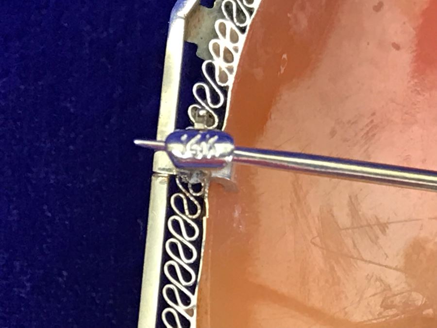 Antique 14K Gold Carved Shell Cameo Brooch Pin 21.4g 2.5” X 2” [Photo 9]