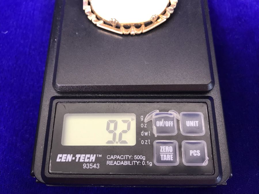 Antique 14K Gold Carved Shell Cameo Brooch Pin 9.2g 1.6” X 1.5” [Photo 15]