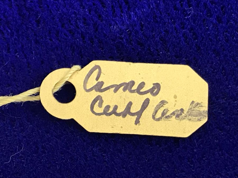 Pair Of Antique 800 Silver Carved Shell Cameo Cufflinks 6.4g [Photo 10]