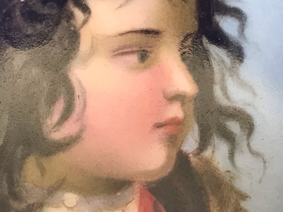 Vintage 14K Gold Hand Painted Porcelain Portrait Brooch Pin Pendant 26.6g 2.5” X 2.2” [Photo 7]